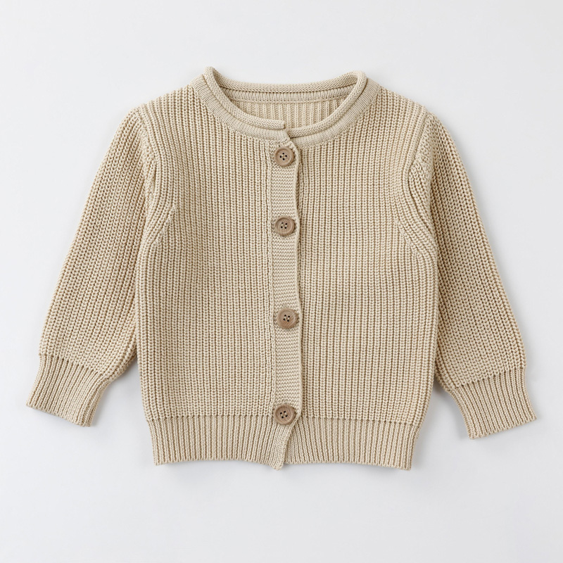 Cárdigan casual infantil paraniños con ropanueva beige sólida