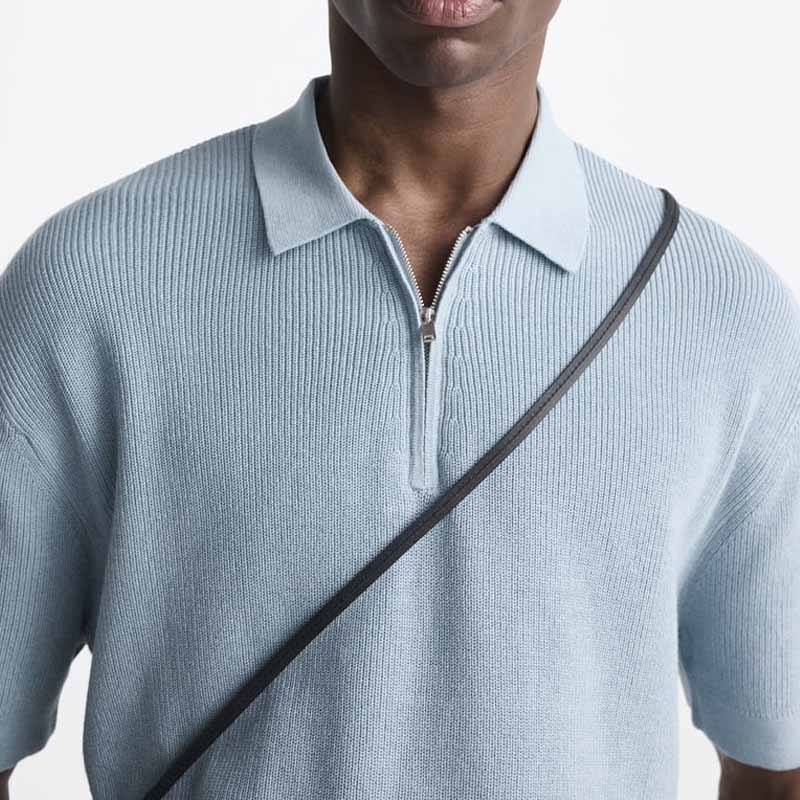 Men Knitwear Coast Camisa de alta calidad 100% de collar de punto de punto de algodón diseñador