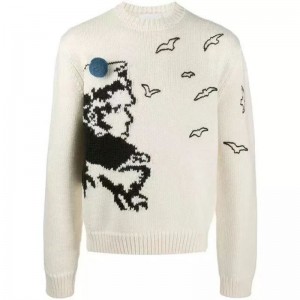 Sweaters de Jacquard de punto de fabricación de invierno personalizado para el hombre