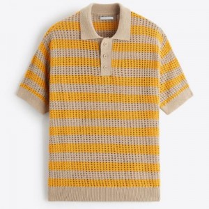 Camisa de suéter de polo de punto de manga corta de primavera de primavera al por mayor para hombres
